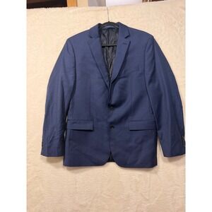 Ryan Seacrest Distinction Mens Blue 100% Wool Blazer Suit Jacket 40R 40 R
